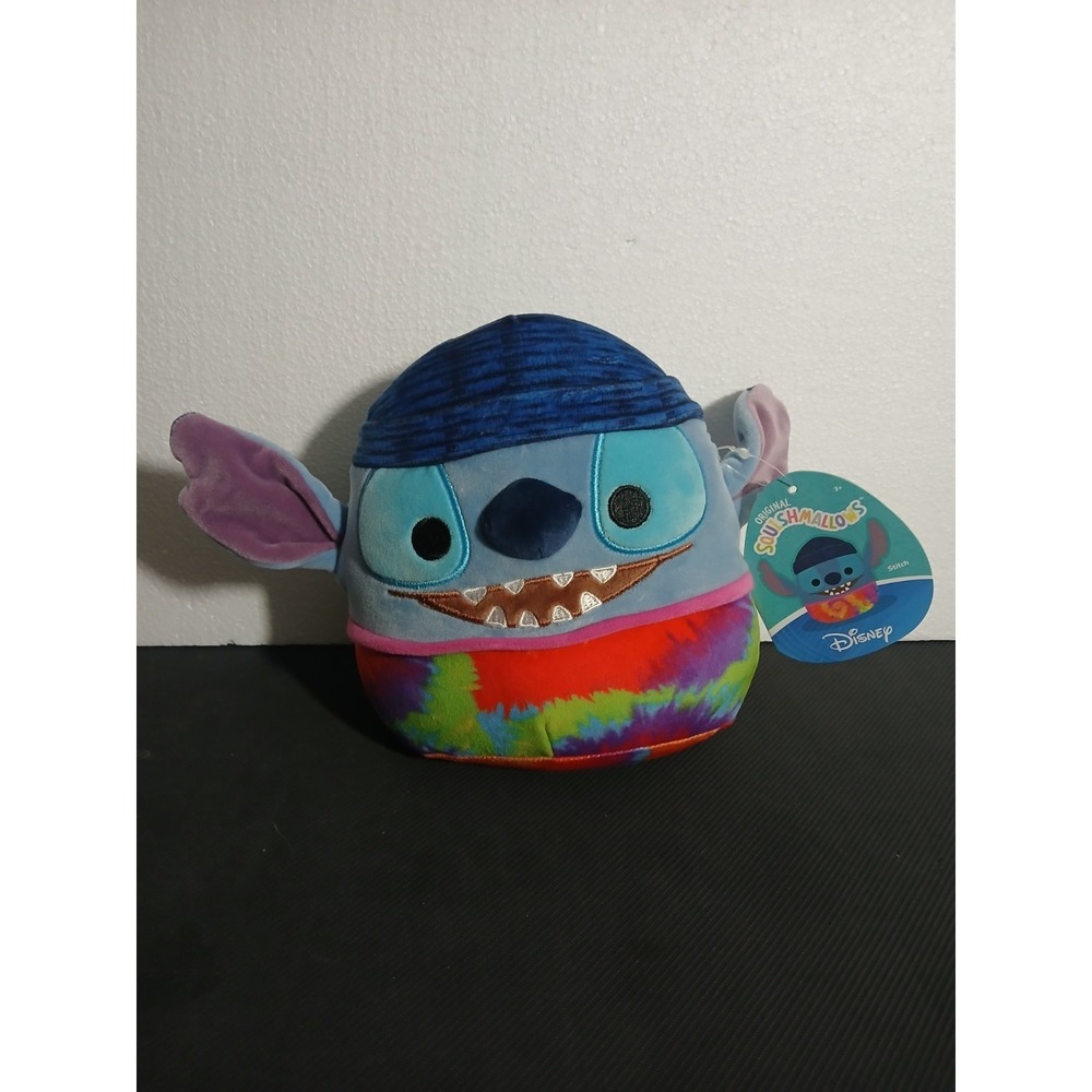 Squishmallows Disney STITCH 6.5" Plush NEW Tie Dye Shirt Beanie Hat NWT
